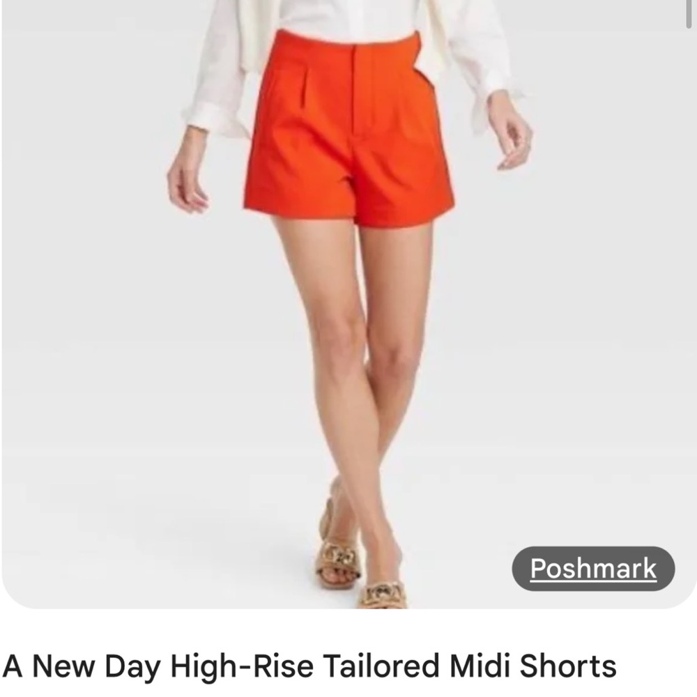 A New Day Orange High Waist Tailored Shorts - NWT